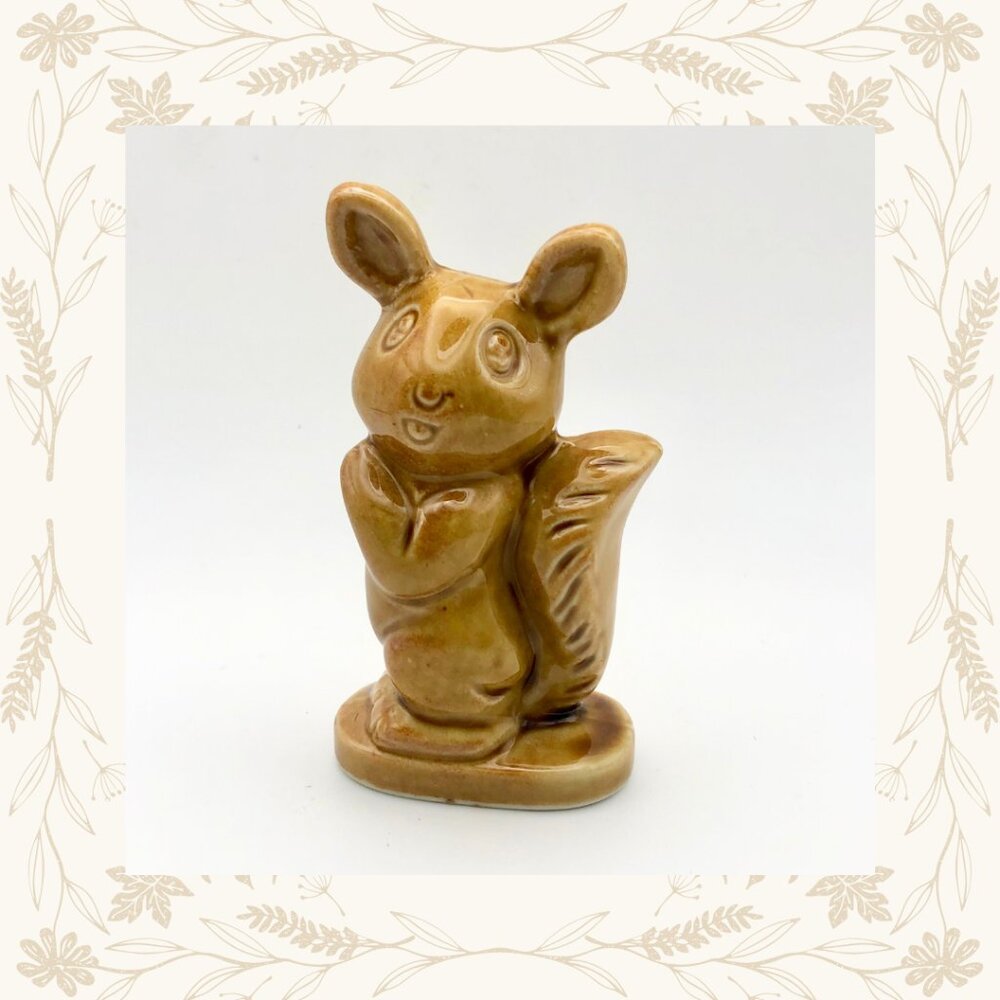 Vintage Ceramic Brown Glaze Squirrel – Made in Japan